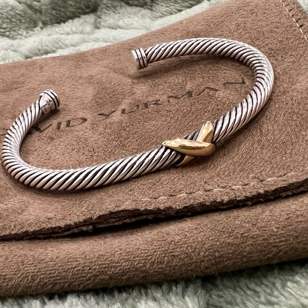 DAVID YURMAN - X Classic Cable Station Bracelet - 18K Gold